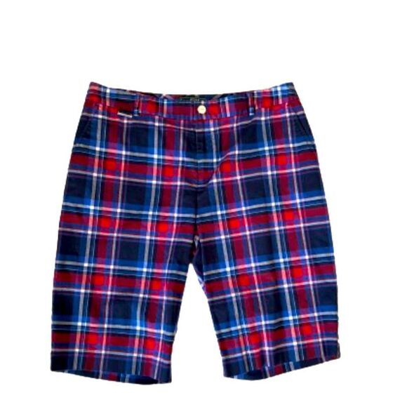Lauren Ralph Lauren Pants - Lauren Ralph Lauren Bermuda Shorts Lauren Active Blue Red Plaid Size 10